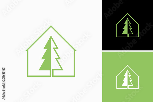 Pine Home Vector Logo Premium 