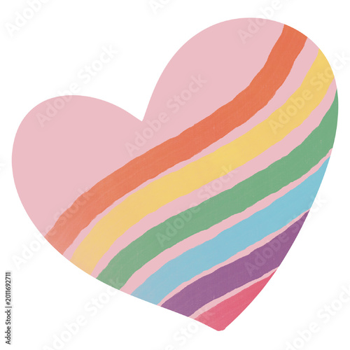 Rainbow heart cute illustration
