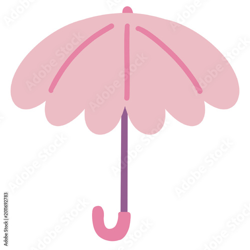 Pink umbrella illustration