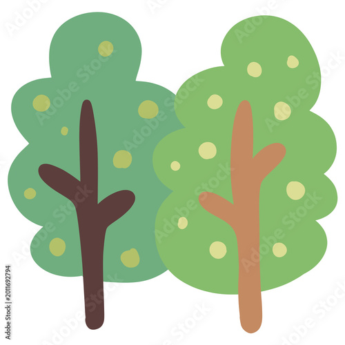 Green trees illustration