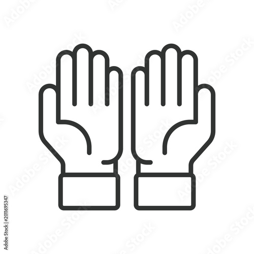 Cleaning gloves icon in line design. gloves, cleaning, hygiene, protection, household, sanitation, service on white background vector. Cleaning gloves editable stroke icon