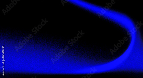 Abstract dark blue gradient background with grainy texture and fluid wave light. Elegant curved motion blur design, perfect for futuristic technology, cyberpunk aesthetic, and cinematic space backdrop