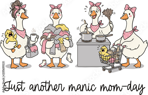 Bild auf Leinwand Just Another Manic mom-day svg, Funny mom quote svg, Motherhood svg, Mom life sv