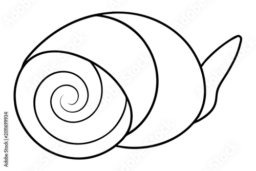 Minimal Seashell Spiral Outline SVG | Nautical Shell Line Art Vector