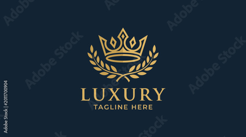 Tableau sur toile This luxurious logo embodies elegance through its royal crown design and gold accents, perfect for high-end brands seeking to convey sophistication and premium quality