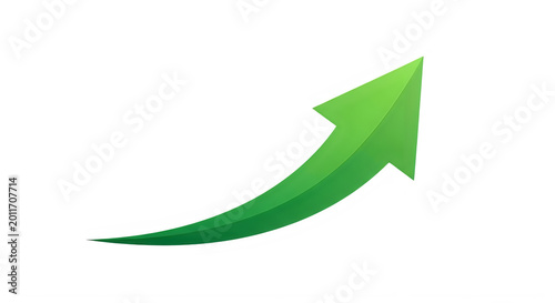 Green upward arrow pointing progress growth