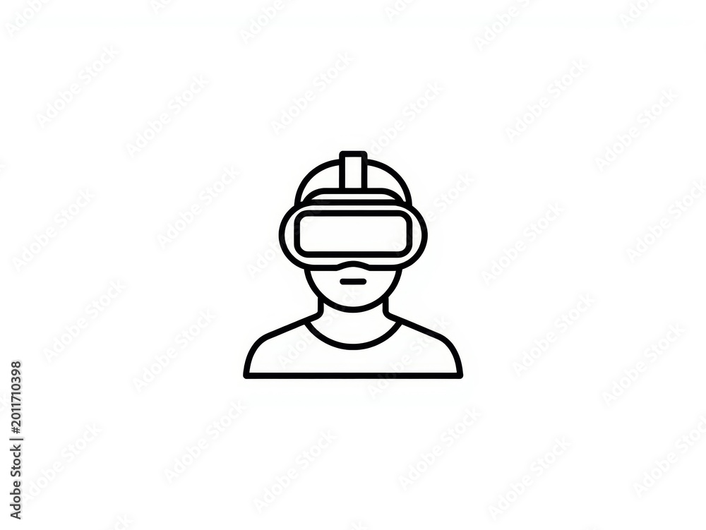 Fototapeta premium Virtual reality, VR headset, futuristic tech, gaming icon