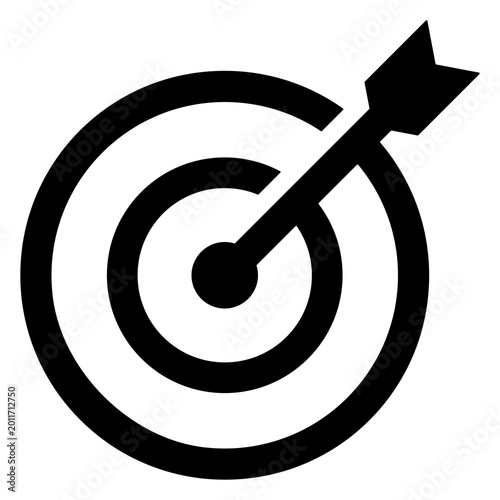 Target icon with an arrow. Business success and goal achievement image design. Transparent PNG background