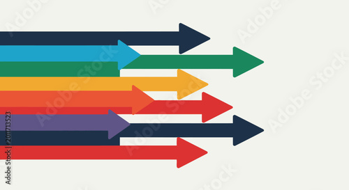 Colorful Horizontal Arrows Moving Right, Symbolizing Progress and Direction on Light Gray Background Free Download Colorful Horizontal Arrows Moving Right, Symbolizing Progress and Direction on Light Gray Background - GFXLoad