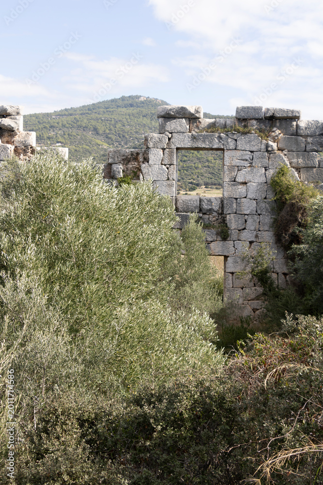 Fototapeta premium Ancient city of Patara ruins with windows
