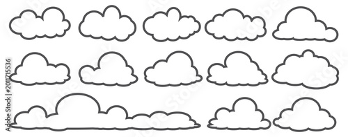 cloud bubble illustration with outline style.	
