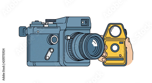 Quadro su tela Camera and metering device side by side.