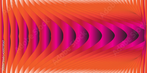 Photography Abstract geometric background featuring a dynamic wave pattern with a vibrant color gradient shifting from bright orange to deep magenta and purple