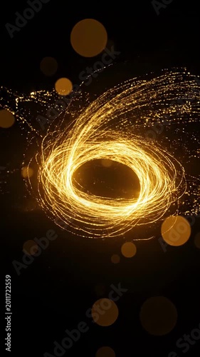 Dynamic energy flows through swirling golden light trails with speed energy movement represents transformation and power in visual storytelling energy visuals attract tech innovation brand campaigns 