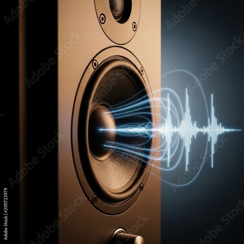 Audio emanating from speaker cone