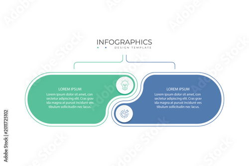 Vector infographic business presentation template with interconnections, with 2 options.