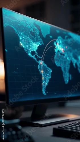 Encrypted data flows securely across the glowing network visualization emphasizing robust cybersecurity protocols that protect sensitive information from digital threats and hackers.