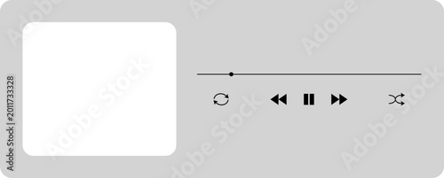 Foto Minimalist flat vector music player playlist UI element templates isolated on wh