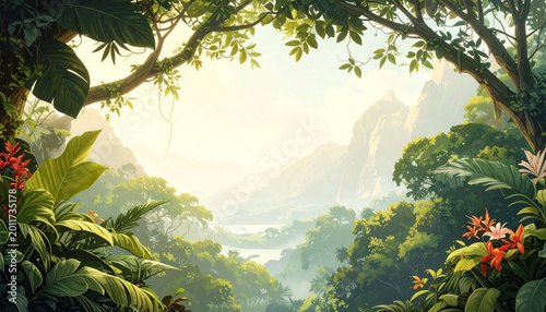 Sunlight Through Forest Trees Landscape
