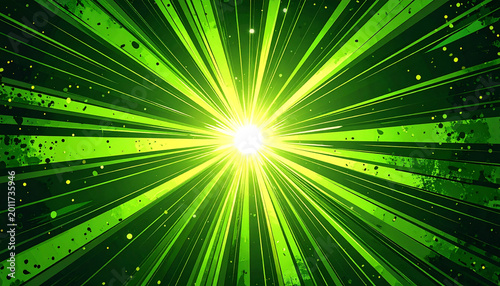 Green Light Explosion Abstract Background
