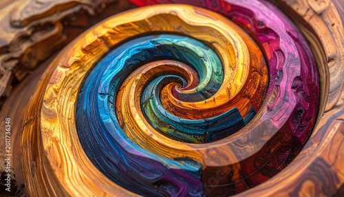 Abstract Colorful Spiral Swirl Design
