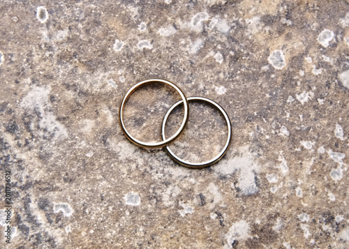 Two rings together as a symbolic meaning of marriage