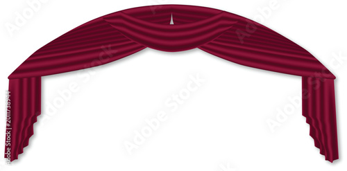 Red velvet drapery hanging elegantly with decorative folds victor illustration
