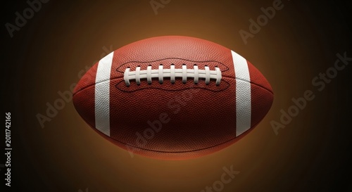 close-up american football on dark background with dramatic lighting