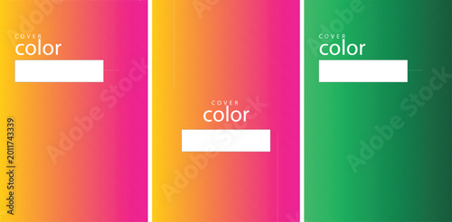 Colorful book covers with gradient backgrounds and white text boxes