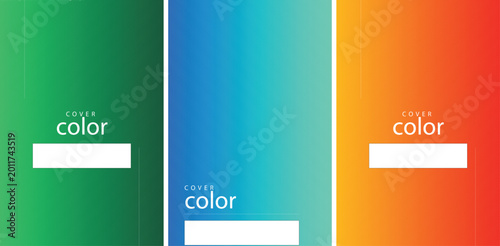 Colorful cover design templates with gradient backgrounds and text