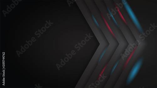 Abstract dark background with geometric shapes and neon light accents modern tech design