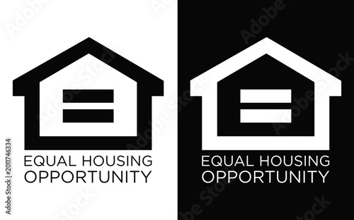 Cuadro en lienzo equal housing opportunity black logo svg vector