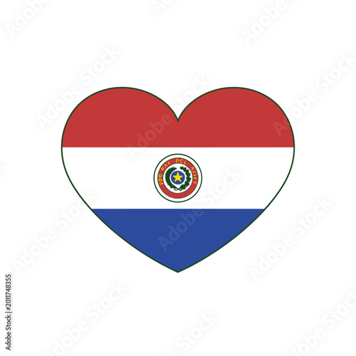 Free Download A heart shaped illustration of the Paraguayan flag with a circular emblem - GFXLoad