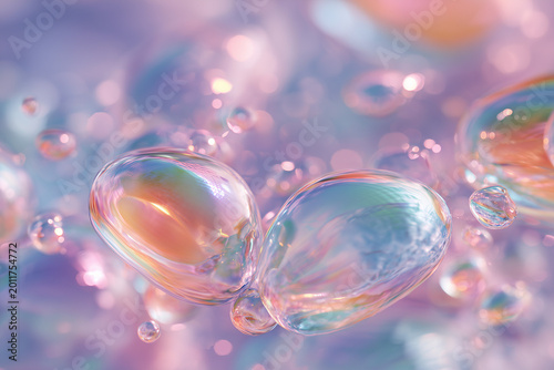 Abstract Humidity Visualization with Iridescent Liquid Structures Futuristic Macro 3D Render
