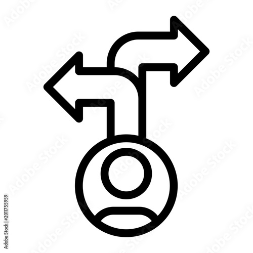 Decision fatigue line icon