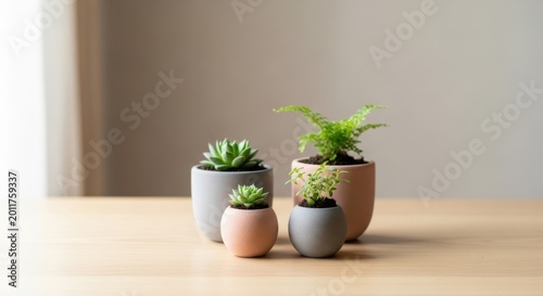 Green plants in pots