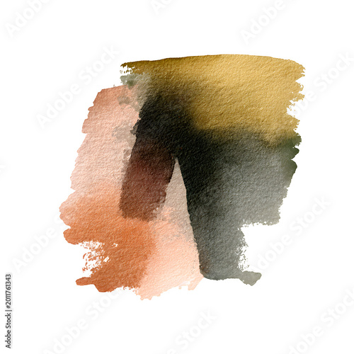 Abstract Earth Tone Watercolor Strokes
