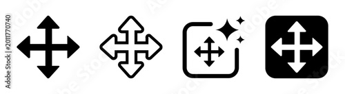 Foto Four way arrow move icon representing drag and drop repositioning in user interf