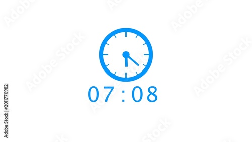 Minute and seconds countdown timer clock illustration.