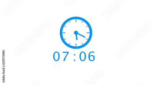 Minute and seconds countdown timer clock illustration.