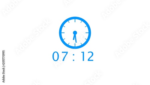 Minute and seconds countdown timer clock illustration.
