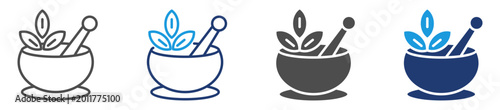 Canvas Print phytotherapy multi purpose icon set