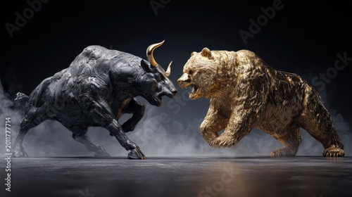 Epic bull vs bear showdown for investment and wealth management banner
