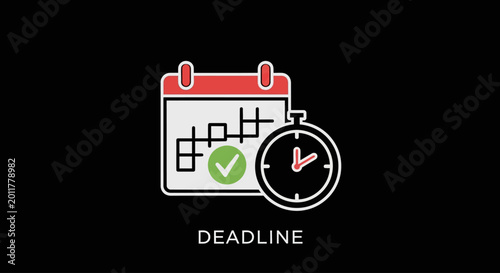 Fotografija Deadline calendar and stopwatch icon.