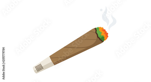 Foto Smoking cigarette with filter tip burning.