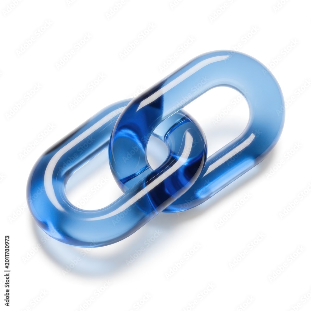 Fototapeta premium Interlocking, transparent blue links