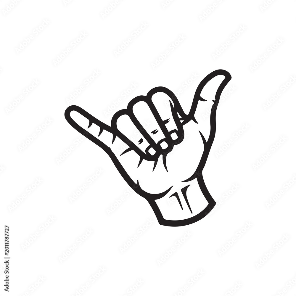 Obraz premium Shaka hand sign icon