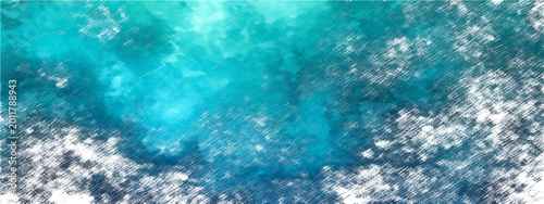 Vászonkép Abstract turquoise water texture vector background, vibrant blue ocean wave spla