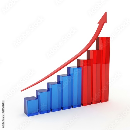 Upward trend graphic with bars & arrow Free Download Upward trend graphic with bars & arrow - GFXLoad