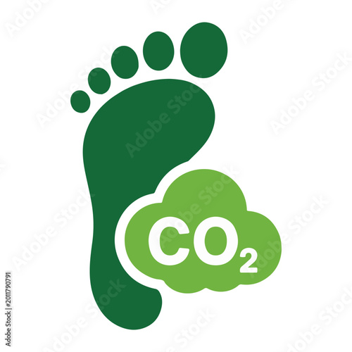 Carbon footprint icon with CO2 cloud for emission concept